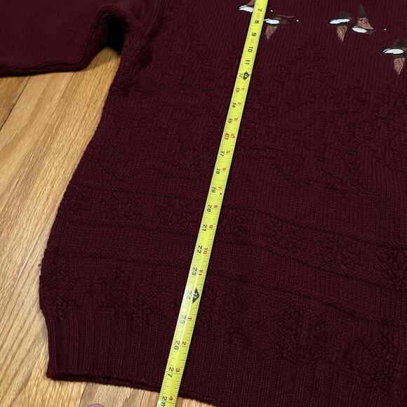 Vintage Pendleton Canadian Geese Embroidered Wool Sweater Maroon USA Made Sz XL - Picture 4 of 7